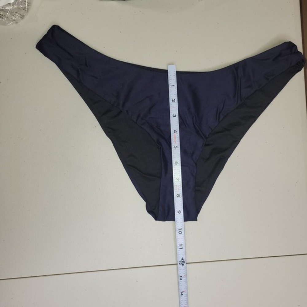 New J.Crew Curved-Waist Cheeky Bikini Bottom Womens L Blue Swim NWT BC125 - Picture 5 of 5